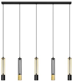 LED Luster na lanku BARS 5xGU10/4,8W/230V čierna/zlatá