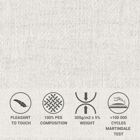 Krémová čalúnená dvojlôžková posteľ s úložným priestorom s roštom 180x200 cm Baleine – Maison de Rêve