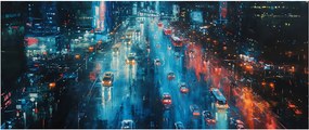 Obraz - Veľkomesto, olejomaľba (120x50 cm)