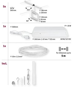 Paulmann 94483 - SADA 5xLED/4,8W Bodové svietidlo FRAME 230V biela