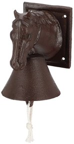 Záhradný zvonček Horse, 18,5x12 cm, liatina, hnedá