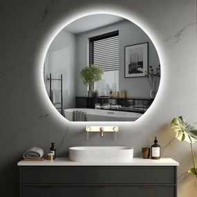 IREDA Kúpeľňové zrkadlo s LED osvetlením, okrúhle, 70 cm
