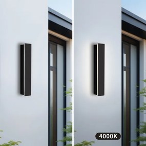 Brilagi - LINEAR vonkajšie nástenné LED svietidlo, 8 W, 230 V, 4000 K, IP65, čierne