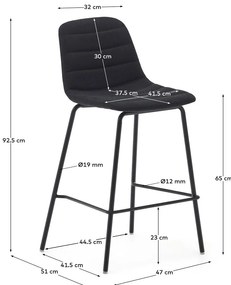 Čierne barové stoličky v súprave 2 ks 92,5 cm Zunilda – Kave Home