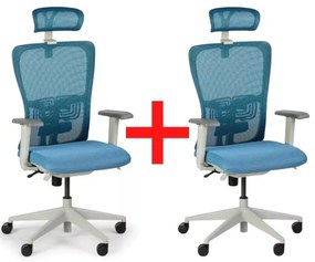 Kancelárska stolička GAM, 1+1 ZADARMO, modrá