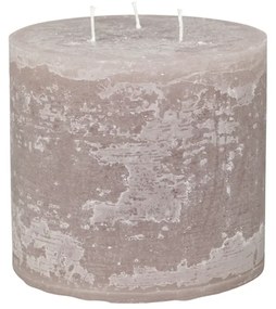 Rustikálna stĺpová sviečka v sivohnedej farbe 15x15 cm Chic Antique 33777
