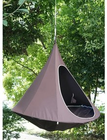 Kondela Závesné hojdacie kreslo, sivohnedá TAUPE, KLORIN NEW TYP 2 BIG SIZE CACOON HAMMOCK