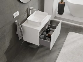 Mexen Rivel, kúpeľňová skrinka pod umývadlo 70 cm, 1 zásuvka, drážkovaná, biela matná, 91A20-07047-1-BF01