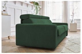 Tmavozelená menčestrová rozkladacia pohovka 195 cm Monaco – Bobochic Paris