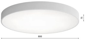 LED Stropné svietidlo CLEO LED/96W/230V 3000K pr. 80 cm šedá