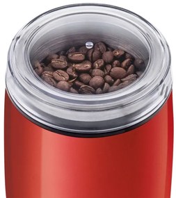 Sencor - Elektrický mlynček na zrnkovú kávu 60 g 150W/230V červená/chróm
