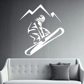 Veselá Stena Samolepka Snowboardista Farba: bílá, Veľkosť: 100 x 114 cm