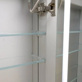 Mereo Mereo, kúpeľňová galérka 60 cm, zrkadlová skrinka, strieborná, MER-CN190P