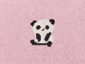 Bavlnená detská deka s motívom pandy 130 x 170 cm ružová TALOKAN Beliani