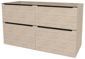 Mereo Mailo, kúpeľňová skrinka 121 cm, čierne madlo, Multidecor, Light Rock Hickory, MER-CN593SBLRH1