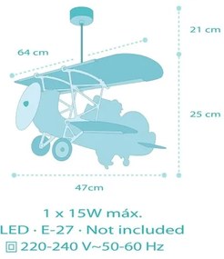 Dalber 54542 - Detský luster LITTLE CROCODILE 1xE27/15W/230V