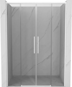 Mexen Rox, posuvné sprchové dvere 150 cm, 8mm číre sklo, biely profil, 8C2-150-002-20-00