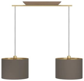 Eglo 390336 - Luster na lanku SANTANDRIA 2xE27/40W/230V hnedá/zlatá