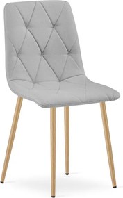 Set dvoch jedálenských stoličiek LIBRA svetlosivé / hnedé nohy (2 ks)