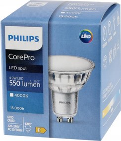 SADA 3x žiarovka Philips GU10 4,9W 550 lm 112 lm/W 4000K EyeComfort