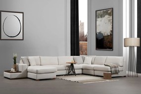 Elegantná pohovka Loop s prenosným sedákom a operadlom béžová 272 x 428 cm