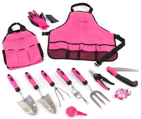 Sixtol Sada záhradného náradia Garden pink, 12 ks