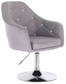 LuxuryForm DESIGN Kreslo ROMA na striebornom tanieri - šedé