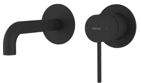 Sapho Sapho, ULTRASAN 2-prvková podomietková umývadlová batéria, hubica 16cm, čierná mat, UT118VB