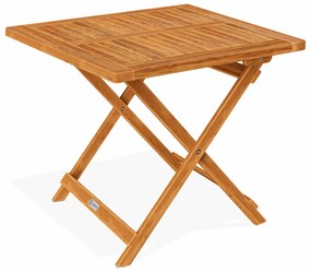 Drevený odkladací stolík ALEK, 70x70x73cm, hnedá Casaria