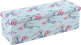Truhlica čalúnená farba produktu modrá látka vzorované