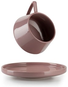 Porcelánová šálka s podšálkou Luna Pink 200 ml