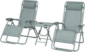 MI Sada 2x ležadlo DELUX zelené + stolík (v2)