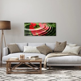 Abstraktný obraz - kvety vo vlnách (120x50 cm)