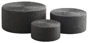 MADAM STOLTZ Sedací puf Paper Rope Black L