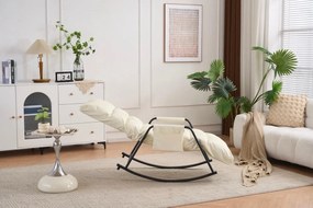 Hojdacie kreslo s 5-stupňovým nastavením, polstrovaná, biela