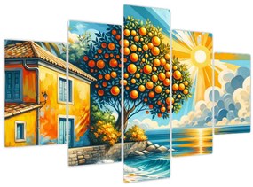 Obraz - Dom s pomarančmi I. (150x105 cm)