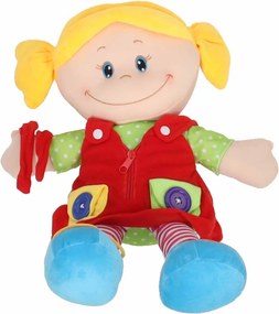 Látková senzorická bábika KIK na učenie obliekania, 46 cm