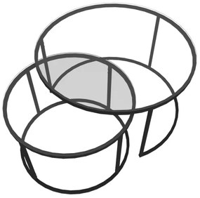 SADA 2x Konferenčný stolík BELARUS  čierna