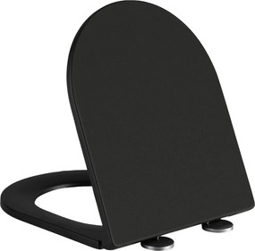 Erga Erga, WC sedadlo z duroplastu, série Lily, Siena, Tina, čierna matná, ERG-V03-ND-SEATSH042-BK