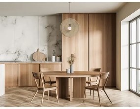 Drevený luster na lane 1xE27/60W/230V pr. 43,5 cm masív/dyha/buk/kaučukovník