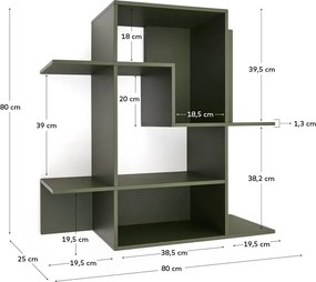 Zelený modulárny policový systém 80x80x25 cm Ina – Kave Home