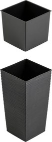 PLASTOVÝ KVETINÁČ PORTO RIFLO 46X25X25 CM ČIERNA
