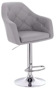 LuxuryForm DESIGN Barová stolička ANDORA na striebornom tanieri - šedá