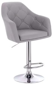 LuxuryForm DESIGN Barová stolička ANDORA na striebornom tanieri - šedá