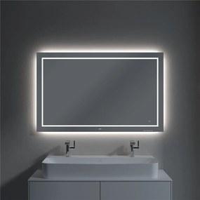 VILLEROY &amp; BOCH Finion zrkadlo s LED osvetlením (so stenovými svietidlami a Bluetooth pripojením), 1200 x 45 x 750 mm, G6101200