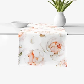 Goldea behúň na stôl 100% bavlnené plátno deluxe - vôňa pivoniek 35x160 cm