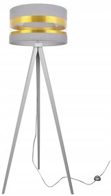Stojacia lampa Intense Gold, 1x textilné tienidlo (výber zo 6 farieb), (výber z 5 farieb konštrukcie), (fi 35cm)