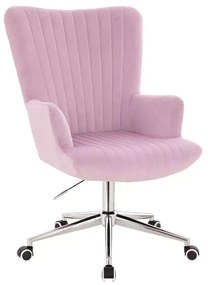 LuxuryForm DESIGN Kreslo AMADEO VELUR na striebornej podstave s kolieskami - levanduľa