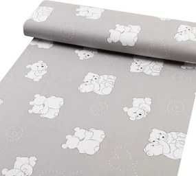 Biante Detské bavlnené posteľné obliečky do postieľky Sandra SA-733 Zamilované ľadové medvede na svetlo sivom Do postieľky 90x140 a 50x70 cm