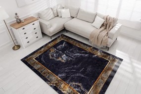 MIRO 51278.809 umývací koberec Mramor, grécky protišmykový - čierna / zlato Veľkosť: 120x170 cm